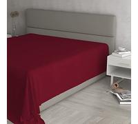 Max Color Drap de Dessus, 100% Coton, Bordeaux, pour lit Double