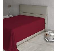 Max Color Drap Housse 100% Coton, Couleur Unie, Bordeaux, carré et Demi 180 x 300 cm