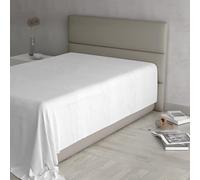 Max Color Drap Plat, 100% Coton, Couleur Unie, Blanc, 150 x 300 cm