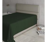 Max Color Drap Plat 100% Coton, Couleur Unie, Vert Olive, carré et Demi 180 x 300 cm