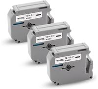 max Compatible Rubans d'étiquette M K231 White 12mm Remplacement pour Brother MK231 M-K231 MK231s M-K231s Cassette pour Brother PT-55 PT-90 PT-M95 PT-65 PT-60 PT-75 PT-85, Noir sur Blanc, Lot de 3