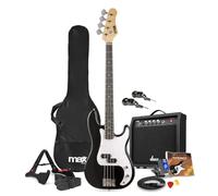 Max Gigkit Basse Electrique 4/4, Kit Complet Ampli 40 Watts, Système Sans Fil, Stand, Accordeur, Sangle, pour Musicien Débutant ou intermédiaire | Noire
