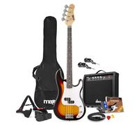 Max Gigkit Basse Electrique 4/4, Kit Complet Ampli 40 Watts, Système Sans Fil, Stand, Accordeur, Sangle, pour Musicien Débutant ou intermédiaire | SunBurst