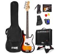 MAX! Basse électrique Gigkit Kit complet ampli 40 Watts Accessoires inclus Sunburst