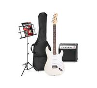 Max GigKit - Guitare Electrique Pack Débutant Ampli 40 Watts et Pupitre - Blanche