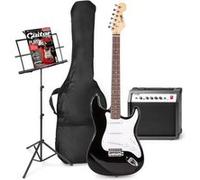 Guitare électrique GENERIQUE MAX GigKit set de guitare électrique avec pupitre - Noir, idéal pour débuter la guitare