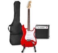 MAX GigKit Set de Guitare Électrique avec Support de Guitare - Rouge, Idéal pour Débuter la Guitare