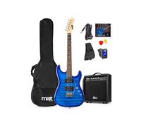 Max Pack Guitare Électrique Style Quilted avec Ampli 40 Watts et Nombreux Accessoires