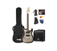 Max GigKit - Guitare Electrique Pack Débutant Ampli 40 Watts - Quilted Noire