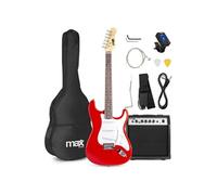 MAX! Pack Guitare Électrique GigKit – Ampli 40W, accessoires, accordeur – Pour débutants – Rouge