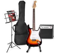MAX GigKit Set de Guitare Électrique Comprenant la Musique et le Support de Guitare - Sunburst, Idéal pour Débuter la Guitare