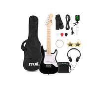 MAX! Guitare électrique GigKit Junior 1/4 – Ampli 10W, sangle, housse, accessoires – Noire