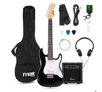 MAX GigKit Junior Guitare Électrique Enfant 3/4 Noire avec Ampli 20W