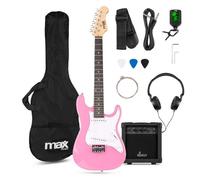 MAX GigKit Junior Guitare Électrique Enfant 3/4 Rose avec Ampli 20W