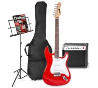 MAX GigKit set de guitare électrique avec pupitre - Rouge, idéal pour débuter la guitare