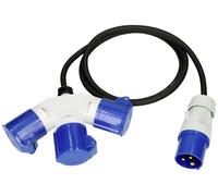 Max Hauri 163897 alimentation Rallonge bleu, noir 1.5 m H07RN-F 3G 1,5 mm² résistant aux huiles, résistant aux UV, résistant aux