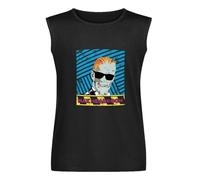 Max Headroom Mens T-Shirt Unisex Sleeveless Tops Black Vest Tank Tee L