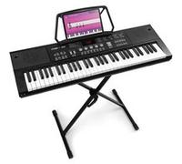 Max KB15 Clavier Électronique 61 Touches, Stand Inclus, Synthétiseur Débutant, Deux Haut-parleurs Intégrés, Batterie Rechargeable, Microphone Inclus, Idéal pour Démarrer votre Apprentissage