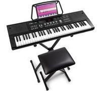 Max KB15 Clavier Électronique 61 Touches, Pack complet avec Banc, Casque Audio et Stand Inclus, Synthétiseur Débutant, Deux Haut-parleurs Intégrés, Idéal pour Démarrer votre Apprentissage