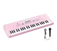 MAX! Piano électronique KD49 – 49 touches, deux haut-parleurs, batterie rechargeable, USB-C – Rose