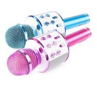 Microphone karaoké - MAX - KM01 - Bluetooth - Haut-parleur intégré - Rose et Bleu