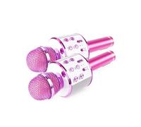 Max Km01 Kit Deux Microphones Karaoké Micro Sans Fil Bluetooth - Rose Rose
