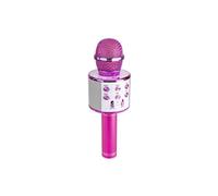 Max KM01 Micro de karaoké 2-en-1 : enceinte Bluetooth & lecteur multimédia - Rose