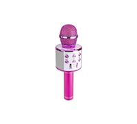 Max KM01 Micro de karaoké 2-en-1 : enceinte Bluetooth & lecteur multimédia - Rose