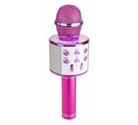 MAX KM01 Microphone Karaoké Micro Sans Fil Bluetooth - Rose, Haut-Parleur, Batterie 6h environ, Micro Modificateur de Voix et Écho, Fonction Enregistrement et Selfie, Parfait pour les Enfants