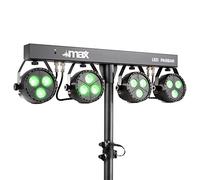 Max LED Partybar4-4x 3 LEDs RGBW, 3W, Modes Auto, Barre en T, Kit de 4 PAR LEDs, Télécommande Incluse, Parfait pour Éclairage de Grande Salle ou Architecture