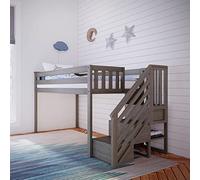 Max & Lily Lit mi-Mezzanine, Pin, Marron/Gris, 90x200