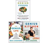Max Lugavere Genius Living Collection 3 Books Set (Genius Foods, The Genius Life, Genius Kitchen)