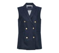 Max Mara - Bird Linen Blazer Vest - Femme - Vestes - Bleu - Taille: 36 FR