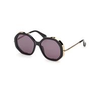 Max Mara Femme MM0094 LIZ 01A Lunettes de soleil Acétate Noir Fumée Géométrique Normale