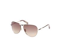 Max Mara Femme MM0134 MILLER-2 32F Lunettes de soleil Métal Or Marron Pilote Normale