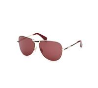 Max Mara Femme MM0134 MILLER-2 32S Lunettes de soleil Métal Or Bordeaux Pilote Normale