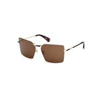 Max Mara Femme MM0135 MILLER-3 32E Lunettes de soleil Métal Or Marron Carré Normale