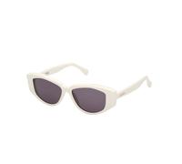 Max Mara Femme MM0161 LEE4 21A Lunettes de soleil Acétate Blanc Fumée Ronde Normale