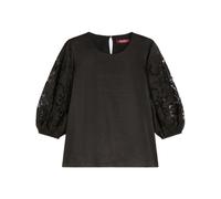 Max Mara - Mstordine Macrame Sleeve Top - Femme - Blouses et Chemises - Noir - Taille: 38 FR