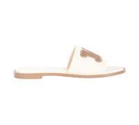 Max Mara - Square-Toe Canvas Slider - Femme - Chaussures - Beige - Taille: 40 EU