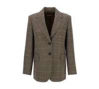 Max Mara Studio - Blazer à simple boutonnage à carreaux - Femme - Vestes - Brun - Taille: 38 FR