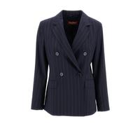 Max Mara Studio - Blazer en laine à rayures - Femme - Vestes - Bleu - Taille: 36 FR