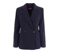 Max Mara Studio - Blazer en laine à rayures tennis croisé - Femme - Vestes - Bleu - Taille: 40 FR
