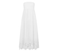 Max Mara Studio - Linen Canvas Bustier Dress - Femme - Robes - Blanc - Taille: 34 FR