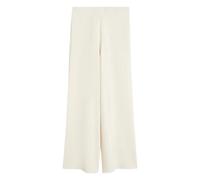 Max Mara - Viscose Crêpe Knit Pantalons - Femme - Pantalons - Blanc - Taille: 36 FR