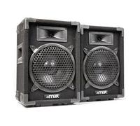 MAX Max8PAIR Paire d'Enceintes Passives 8" - Puissance 400 Watts, 88dB, Caisse Solide pour Le Transport, Larges Poignées et Coins de Protections, Parfait pour Utilisation Mobile