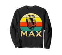Max Microphone rétro avec nom Amusant des années 80 Sweatshirt