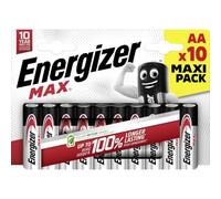 Energizer Piles Max Mignon (AA) Alcalines 1,5 V 10 pièces