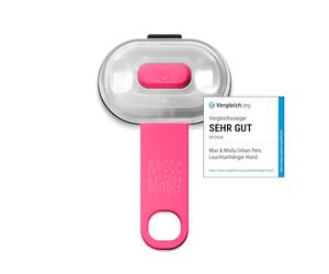 Max & Molly Lumière pour Animal de Compagnie | Rose Vif | Rechargeable par USB sans Piles à remplacer | 100% étanche | Lumière LED de sécurité Ultra Lumineuse | Taille Unique