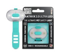 Max & Molly Matrix 2.0 Ultra LED Lampe pour chien pour harnais, laisse & collier, turquoise, étanche, rechargeable par USB, lampe pour chien pour plus de sécurité la nuit